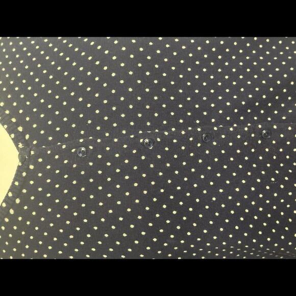L.L. Bean 100% cotton navy blue polka-dot button-down cardigan sweater Size XL - Picture 4 of 7